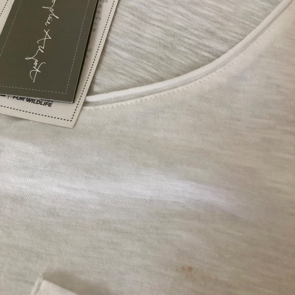 NWT ORGANIC COTTON WHITE T-SHIRT w/ POCKET & ZEBRA EMBLEM SZ SM‎ - Picture 7 of 7